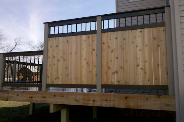 Deck privacy wall with pergola. Cedar Wood and Trex® Deck Privacy Wall Lake County | Rock ...