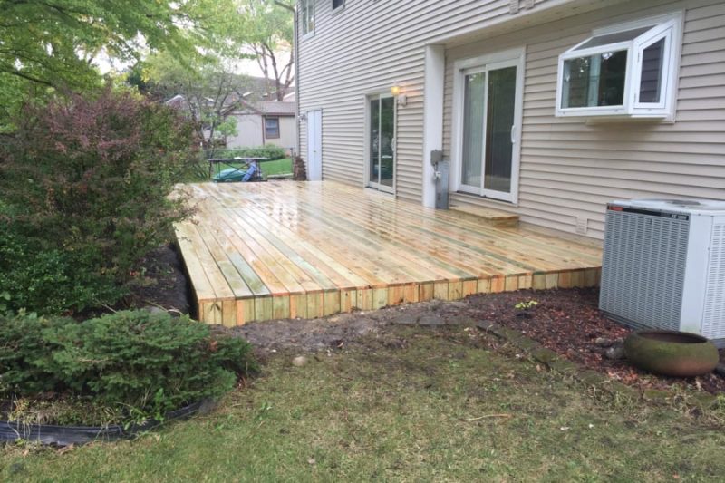 Ground Level Wood Deck Lake County Rock Solid Builders Inc 