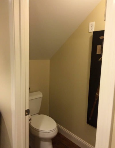 Powder Room Under Stairs McHenry - Rock Solid Builders, Inc.