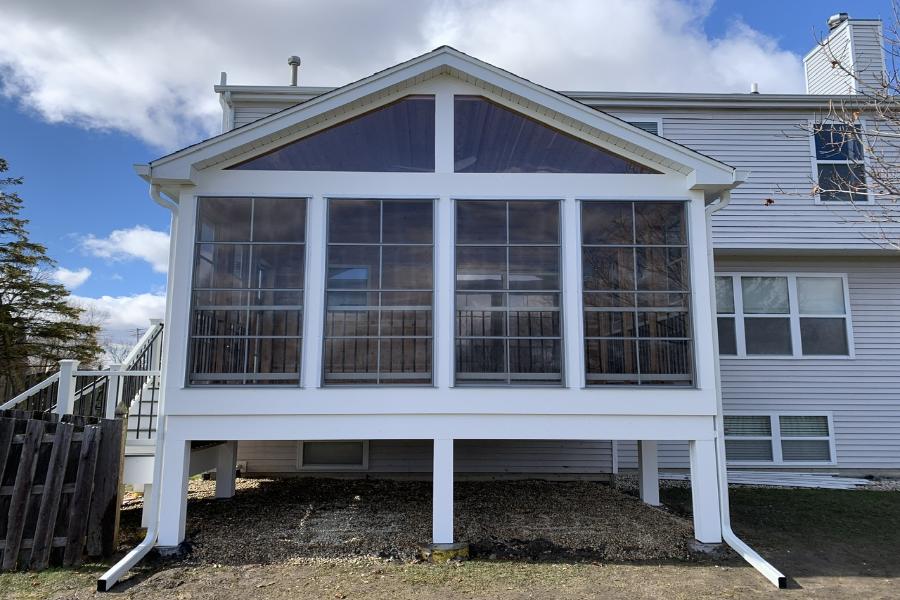 Screen Room with White Azek and Sunspace Windows Port Barrington