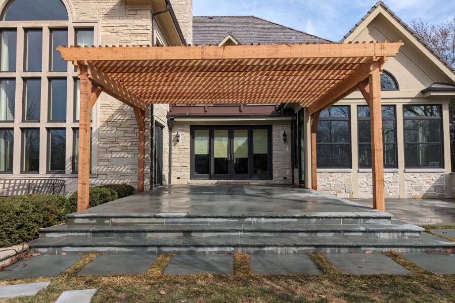 Rough Sawn Cedar Pergola in North Barrington