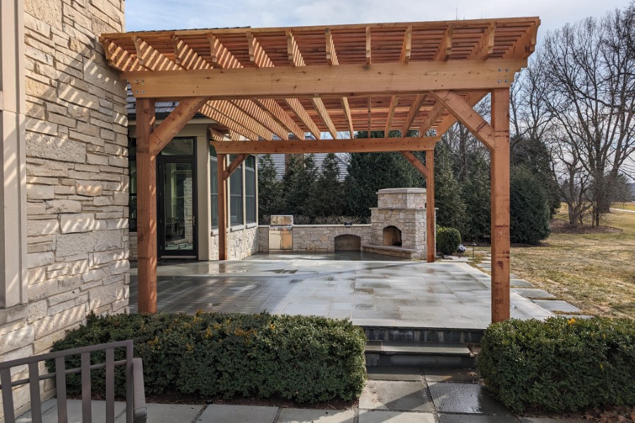 Rough Sawn Cedar Pergola in North Barrington
