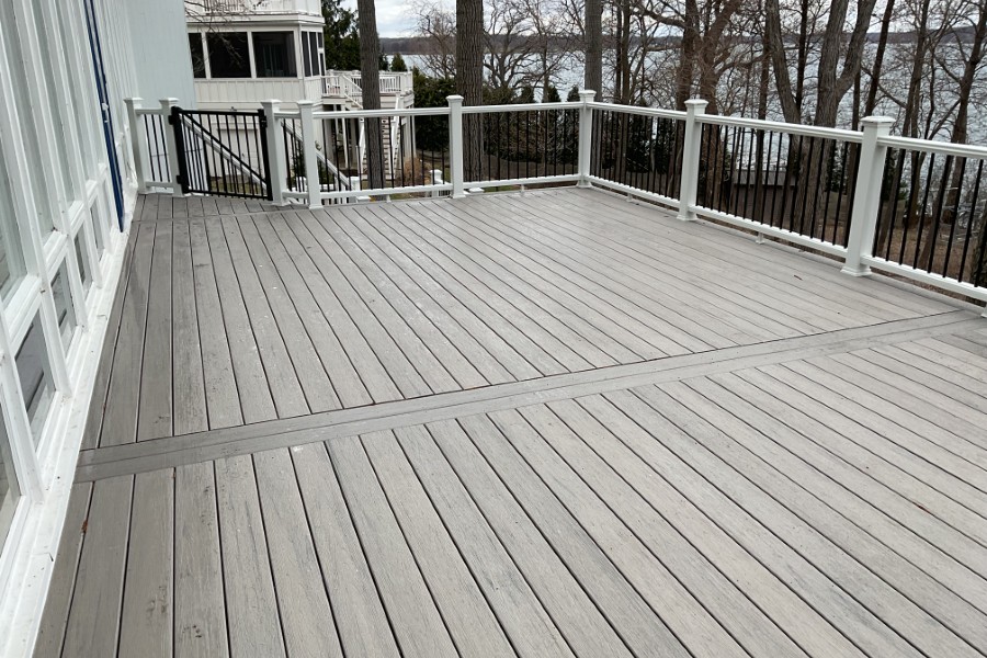 Timbertech® Decking with Trex® Railings and Lights in Lake Geneva Wisconsin
