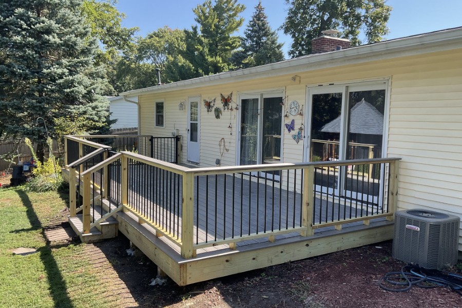 Timbertech® Reserve Driftwood Decking with Wood Railings in McHenry